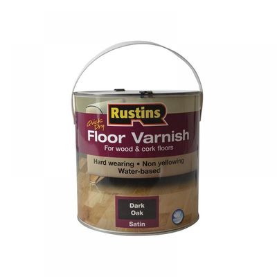 Rustins AFDO2500 Quick Dry Coloured Floor Varnish Dark Oak 2.5 Litre