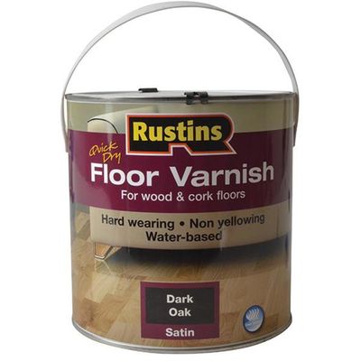 Rustins AFDO2500 Quick Dry Coloured Floor Varnish Dark Oak 2.5 Litre - Thumbnail 2