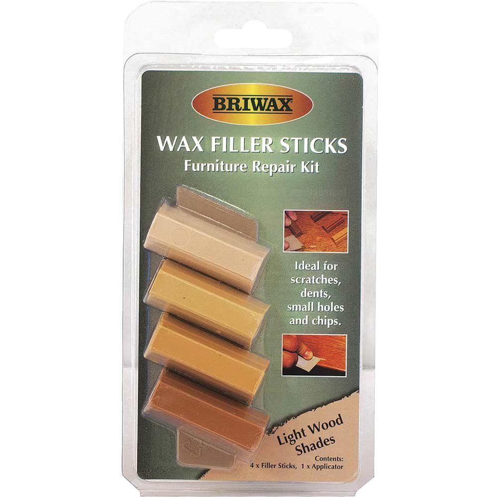 Briwax BWSWSLGT Wax Filler Sticks Light Wood Shades (Pack 4) - Image 1