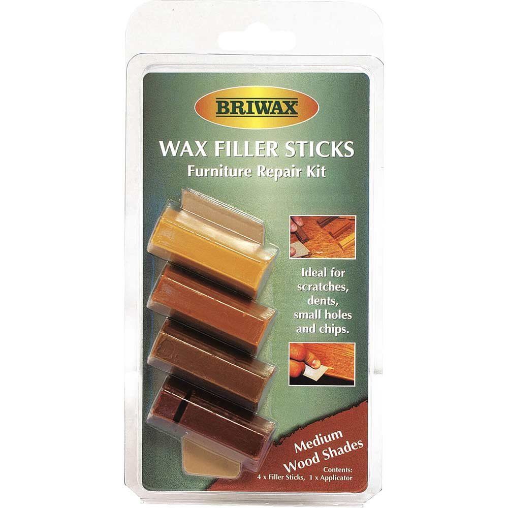 Briwax BWSWSMED Wax Filler Sticks Medium Wood Shades (Pack 4) - Image 1