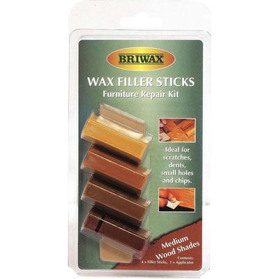 Briwax BWSWSMED Wax Filler Sticks Medium Wood Shades (Pack 4)