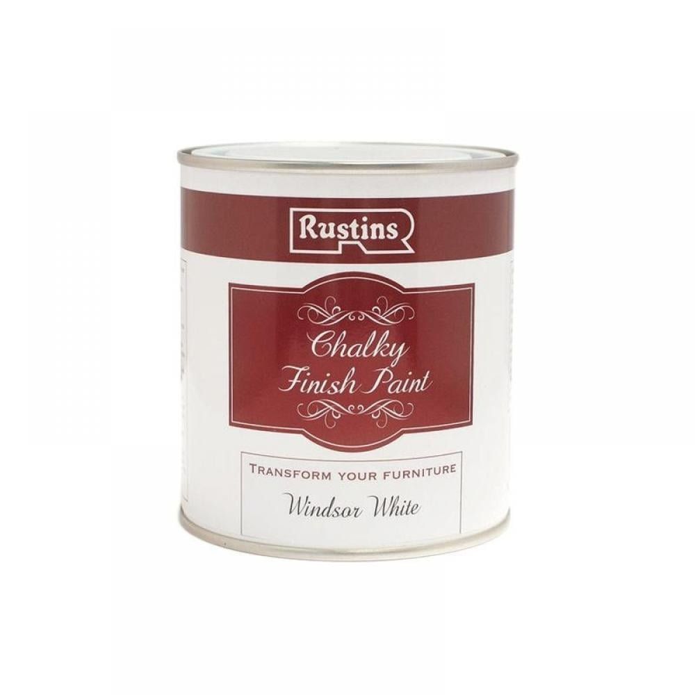 Rustins CHAPW250 Chalky Finish Paint Windsor White 250Ml - Image 1