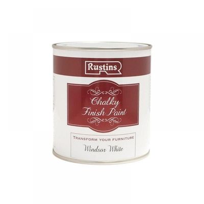 Rustins CHAPW250 Chalky Finish Paint Windsor White 250Ml