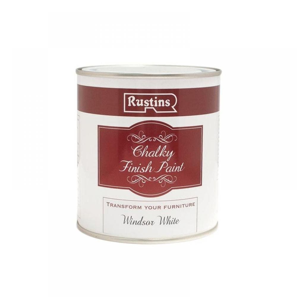 Rustins CHAPW500 Chalky Finish Paint Windsor White 500Ml - Image 1