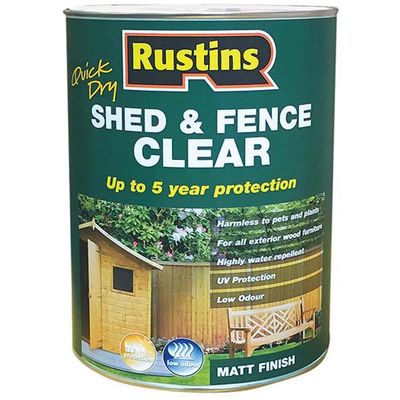 Rustins FSCL1000 Quick Dry Shed And Fence Clear Protector 1 Litre - Thumbnail 2
