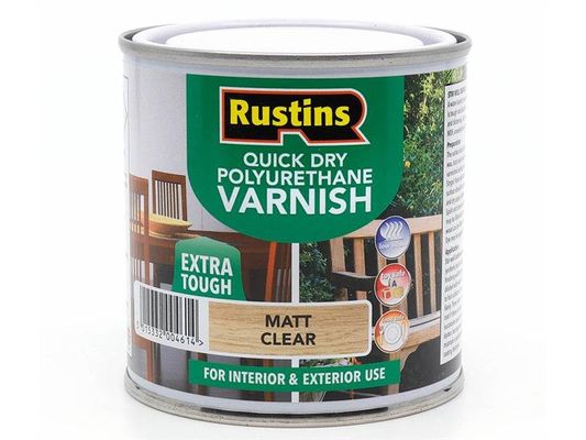 Rustins, Quick Dry Polyurethane Varnish, 1L, Matt, Clear - White