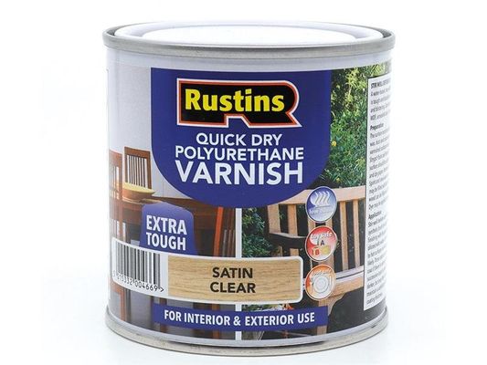 Rustins, Quick Dry Polyurethane Varnish, 250ml, Satin, Clear - White