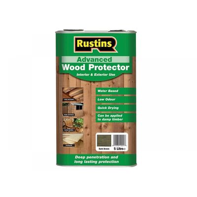 Rustins AWDB5000 Advanced Wood Preserver Dark Brown 5 Litre
