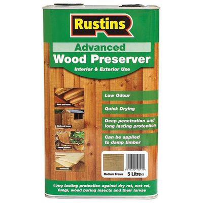 Rustins AWMB5000 Advanced Wood Preserver Mid Brown 5 Litre - Thumbnail 2