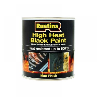 Rustins High Heat Resistant Paint Black 500ml