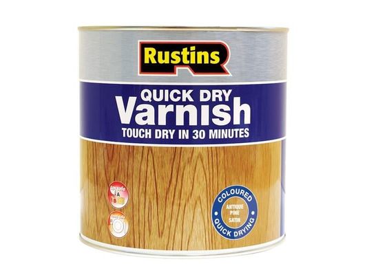 Rustins Quick Dry Varnish Satin Walnut 250ml - VSWA250 - Brown