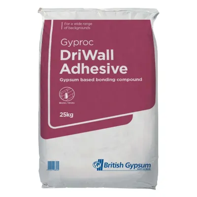 British Gypsum Gyproc General Purpose Drywall Plasterboard Adhesive, 25kg - Thumbnail 2