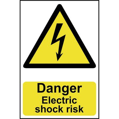 Scan 0750 Danger Electric Shock Risk - Pvc Sign 200 X 300Mm