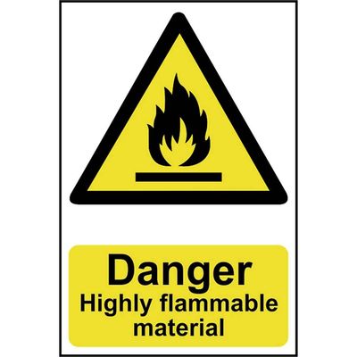 Scan 0901 Danger Highly Flammable Material - Pvc Sign 200 X 300Mm