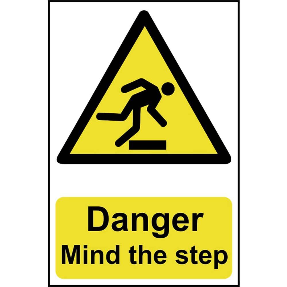 Scan 1105 Danger Mind The Step - Pvc Sign 200 X 300Mm - Image 1