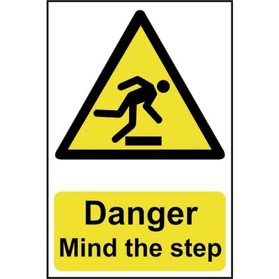 Scan 1105 Danger Mind The Step - Pvc Sign 200 X 300Mm