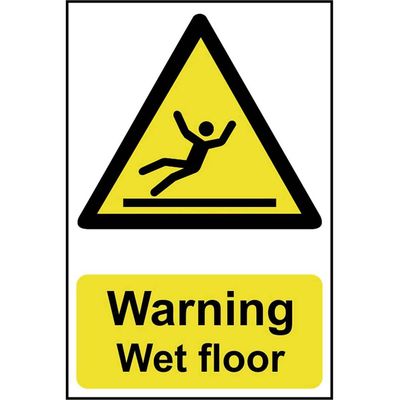 Scan 1107 Warning Wet Floor - Pvc Sign 200 X 300Mm