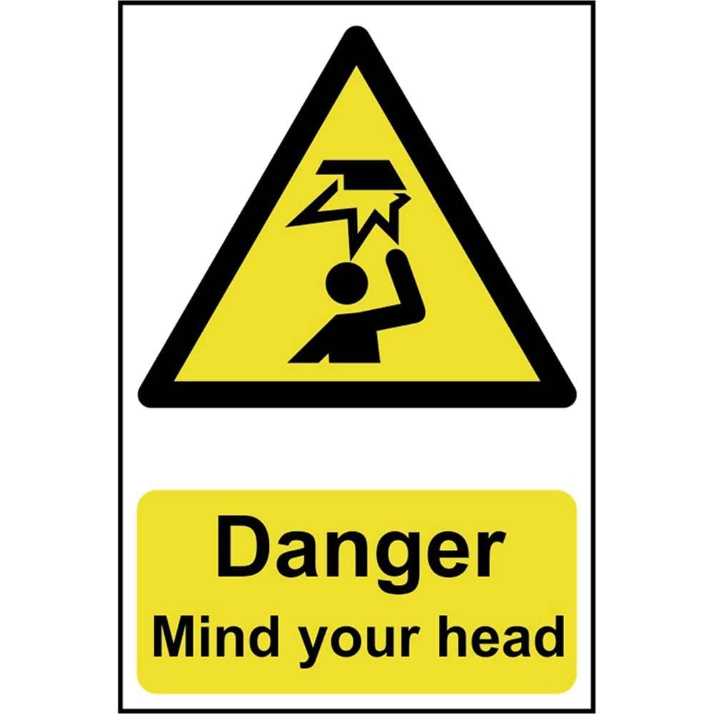 Scan 1150 Danger Mind Your Head - Pvc Sign 200 X 300Mm - Image 1