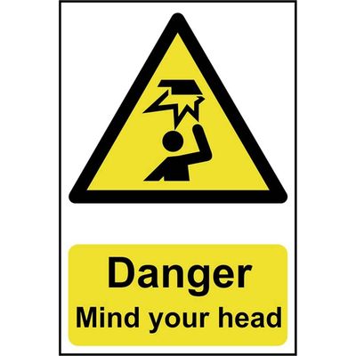 Scan 1150 Danger Mind Your Head - Pvc Sign 200 X 300Mm