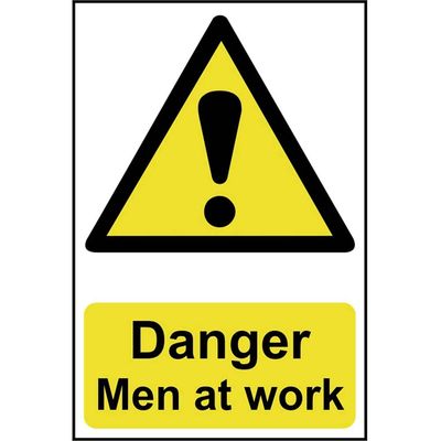 Scan 1200 Danger Men At Work - Pvc Sign 200 X 300Mm