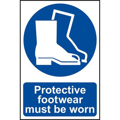 Scan 0016 Protective Footwear Must Be Worn - Pvc Sign 200 X 300Mm