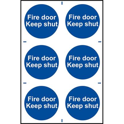 Scan 0151 Fire Door Keep Shut - 6 Pvc Signs 100 X 100Mm