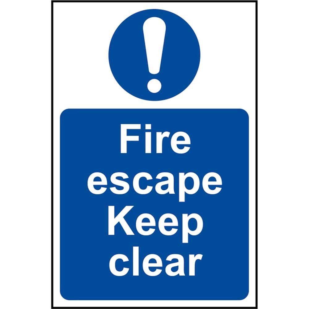 Scan 0158 Fire Escape Keep Clear - Pvc Sign 200 X 300Mm - Image 1