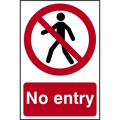 Scan 0600 No Entry - Pvc Sign 200 X 300Mm