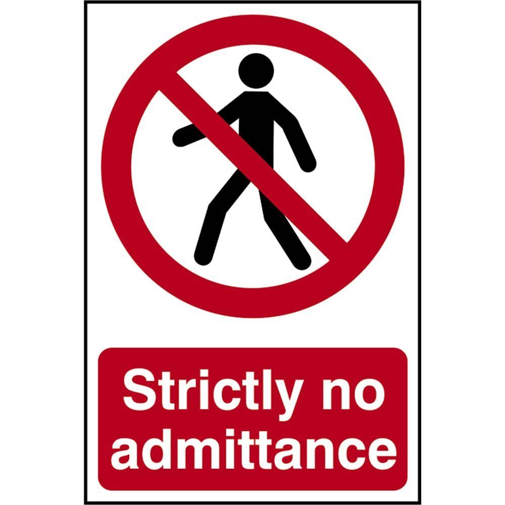 Scan 0608 Strictly No Admittance - Pvc Sign 200 X 300Mm - Image 1