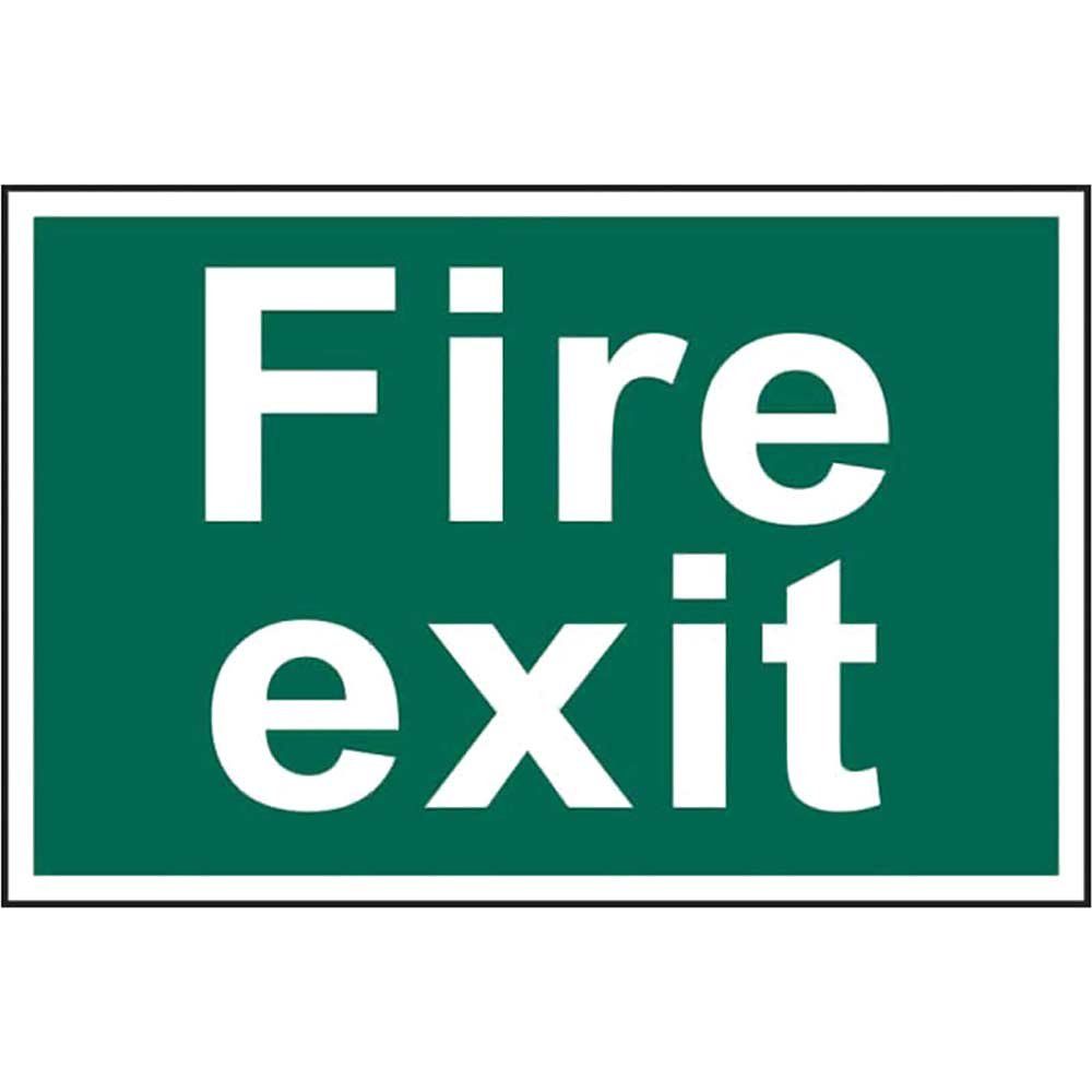 Scan 1502 Fire Exit Text Only - Pvc Sign 300 X 200Mm - Image 1