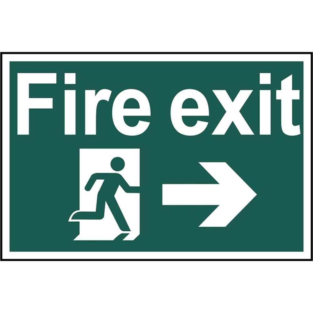 Scan 1504 Fire Exit Running Man Arrow Right - Pvc Sign 300 X 200Mm - Image 1
