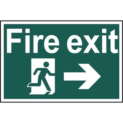 Scan 1504 Fire Exit Running Man Arrow Right - Pvc Sign 300 X 200Mm