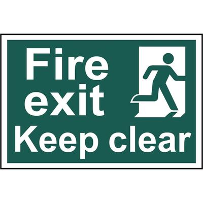 Scan 1513 Fire Exit Keep Clear - Pvc Sign 300 X 200Mm