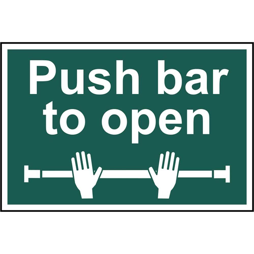 Scan 1523 Push Bar To Open - Pvc Sign 300 X 200Mm - Image 1