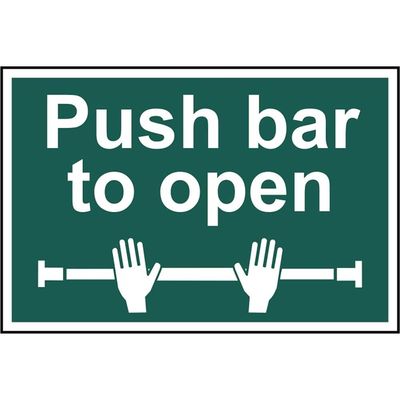 Scan 1523 Push Bar To Open - Pvc Sign 300 X 200Mm