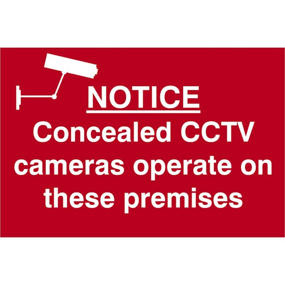 Scan 1607 Notice Concealed Cctv Camera - Pvc Sign 300 X 200Mm - Image 1