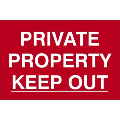 Scan 1652 Private Property Keep Out - Pvc Sign 300 X 200Mm
