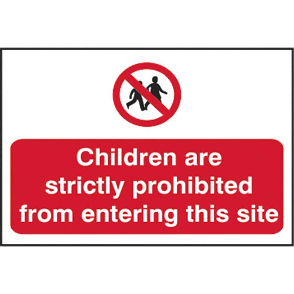 Scan 4054 Children Prohibited From Entering Site - Pvc Sign 600 X 400Mm - Image 1