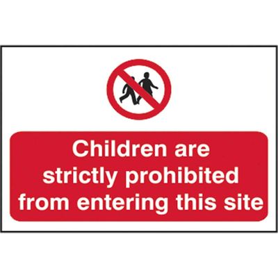 Scan 4054 Children Prohibited From Entering Site - Pvc Sign 600 X 400Mm