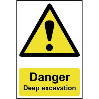 Scan 4103 Danger Deep Excavation - Pvc Sign 400 X 600Mm