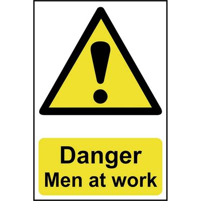 Scan 4104 Danger Men At Work - Pvc Sign 400 X 600Mm