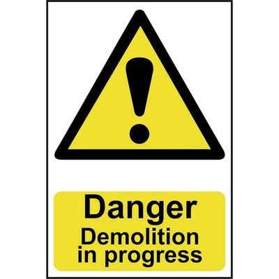 Scan 4106 Danger Demolition In Progress - Pvc Sign 400 X 600Mm