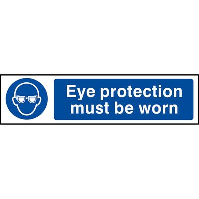 Scan 5001 Eye Protection Must Be Worn - Pvc Sign 200 X 50Mm