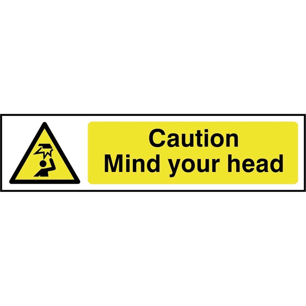 Scan 5110 Caution Mind Your Head - Pvc Sign 200 X 50Mm - Image 1