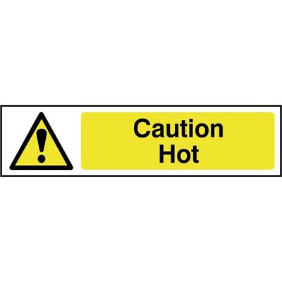 Scan 5115 Caution Hot - Pvc Sign 200 X 50Mm