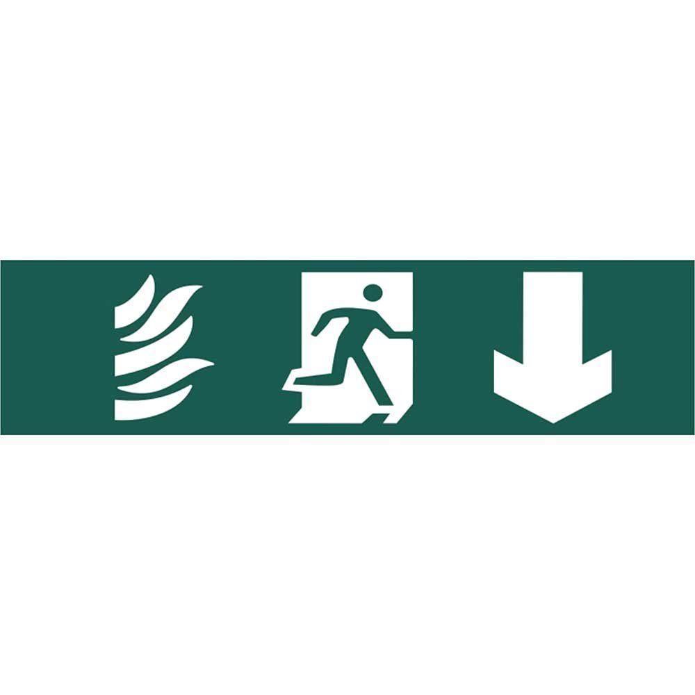 Scan 5203 Running Man Arrow Down - Pvc Sign 200 X 50Mm - Image 1