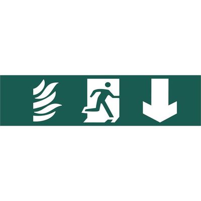 Scan 5203 Running Man Arrow Down - Pvc Sign 200 X 50Mm