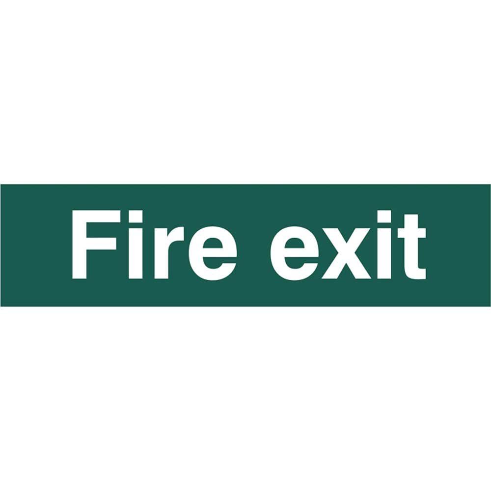 Scan 5204 Fire Exit Text Only - Pvc Sign 200 X 50Mm - Image 1