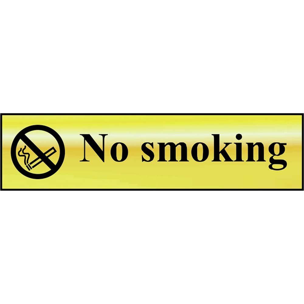 Scan 6000 No Smoking - Polished Brass Effect 200 X 50Mm - Image 1