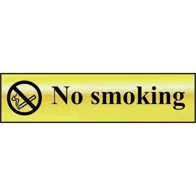Scan 6000 No Smoking - Polished Brass Effect 200 X 50Mm